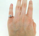18k White Gold Filigree .66ct Genuine Natural Diamond Ring Love Birds (#J5097)