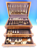 Renaissance Christofle Cardeilhac Vermeil 950 Silver Flatware Service Set 147 pc