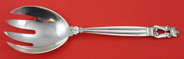 Acorn by Georg Jensen Sterling Silver Salad Serving Fork Small 8" Heirloom