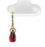 14k Gold 4.43 Carat TW Genuine Natural Garnet Briolette Drop Earrings (#J7133)