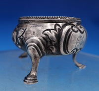Charles Boyton English Victorian Sterling Silver Salt Cellar Flowers Lion #7391