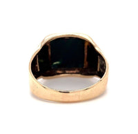 10k Yellow Gold Men's Square Genuine Natural Bloodstone Ring Jewelry (#J5676)