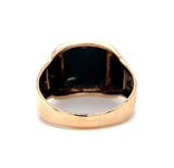 10k Yellow Gold Men's Square Genuine Natural Bloodstone Ring Jewelry (#J5676)