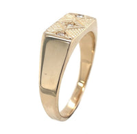14k Gold Men's Genuine Natural Diamond Ring Hand Engraved Size 10. 75 (#J6537)