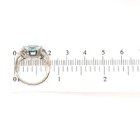 14k White Gold 2.86ct Genuine Natural Aquamarine and Diamond Ring (#J6147)