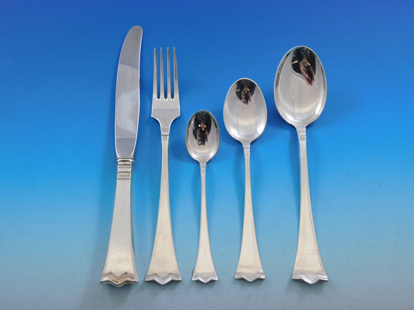 Kronesolv by J Tostrup Norway 830 Silver Flatware Set 12 Service 62 Pieces