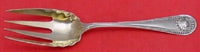 Bead by Whiting Sterling Silver Salad Serving Fork Goldwashed 8 1/2"