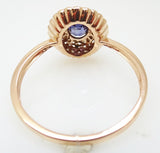 14K Rose Gold .66ct Purple Genuine Natural Sapphire Ring with Diamonds (#J3205)