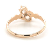 10k Rose Gold Two-Stone Genuine Natural Victorian Moonstone Ring (#J6927)