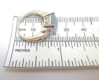 14k White Gold Blue Grey Genuine Natural Chalcedony Ring with Diamonds (#J3558)