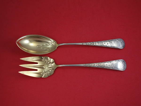 Clematis by Gorham Sterling Silver Salad Serving Set 2-piece Fluted GW 11"