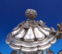 Edward Barnard English Georgian Sterling Silver Tea Set 4pc 3-D Gourds (#7502)