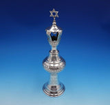Judaica by ESCO Sterling Silver Rimonim for Torah with Star of David (#4887)