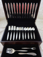 Lace Point by Lunt Sterling Silver Flatware Set for 12 Service 51 Pieces