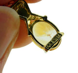 14k Yellow Gold Oval Genuine Natural Citrine Pendant with Diamonds (#J512)