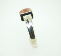 Sterling 8mm Pink Genuine Natural Rhodochrosite Cabochon Ring Square (#J5046)