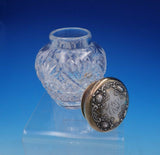 Howard Sterling Silver and Glass Dresser Jar 3 3/4" Tall Floral #2 (#4334)