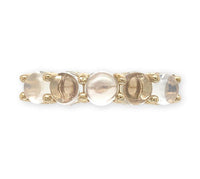 14k Yellow Gold Genuine Natural Moonstone Five-Stone Band Ring Size 6.75 #J6801