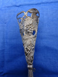 Silvered Bronze Tussie Mussie Posey Posy Holder w/ Grape Leaf and Vine (#J1285)