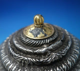 India Sterling Silver Tea Caddy with Gold Plated Top c.1950 7.6 ozt. (#5465)