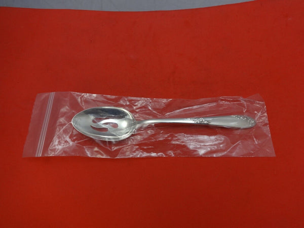 Sweetheart Rose by Lunt Sterling Silver Serving Spoon Pierced 8 3/8" New