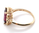 14k Gold Ring w/ Emerald Cut 3.51 Carat Genuine Natural Rhodolite Garnet #J6411