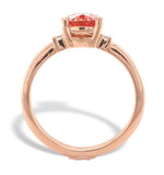 14k Rose Gold .96ct Genuine Natural Oregon Sunstone Diamond Ring 7.75 (#J7557)