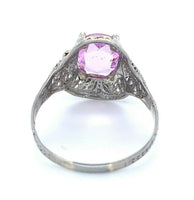 10k Gold Filigree Rose Cut Genuine Natural Pink Sapphire Ring (#J4975)