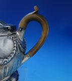 William Eaton English Georgian Sterling Silver Tea Pot with Swags Wood (#5700)