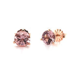14k Rose Gold 1.17ct Genuine Natural Morganite Stud Earrings Jewelry (#J5719)