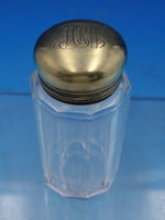 English Victorian Sterling Silver & Glass Dresser Jar Round London 1896 (#6631)