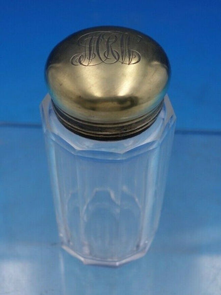 English Victorian Sterling Silver & Glass Dresser Jar Round London 1896 (#6631)