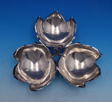 Sciarrotta Sterling Silver Candy Dish Three Leaf Shape w/Twist Handle #6 (#7887)