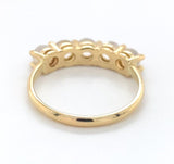 14k Yellow Gold Genuine Natural Moonstone Five-Stone Band Ring Size 6.75 #J6801