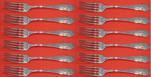 Mount Vernon by Lunt Sterling Silver Regular Fork Set of 12 pcs 7 1/4"