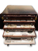 French 950 Sterling Silver Flatware Set Service 175 pieces in large fitted Chest