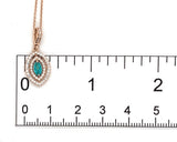 14k Rose Gold Brazilian .20ct Paraiba Genuine Tourmaline Diamond Pendant #J7433