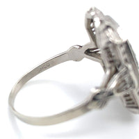 14k Gold Filigree Genuine Natural Rock Crystal Diamond Ring Size 8.75 (#J6498)
