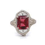 2.30ct Genuine Natural Garnet Filigree 10k White Gold Ring Jewelry (#J5774)
