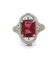 2.30ct Genuine Natural Garnet Filigree 10k White Gold Ring Jewelry (#J5774)