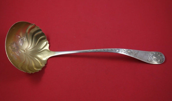 Number 43 by Towle Sterling Silver Soup Ladle Gold Washed Bright-Cut 12 1/2"