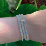 25cts Genuine Natural Opal 3-Strand Bead Bracelet with 14k Yellow Gold (#J5924)