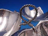 Sciarrotta Sterling Silver Candy Dish Three Leaf Shape w/Twist Handle #6 (#7887)