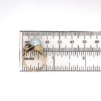 14k Yellow Gold Blue Akoya Pearl and Diamond Ring (#J5417)