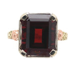 14k White Gold 5.48 Carat Genuine Natural Garnet Ring with Rose Gold (#J6555)