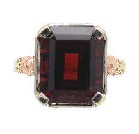 14k White Gold 5.48 Carat Genuine Natural Garnet Ring with Rose Gold (#J6555)