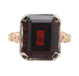14k White Gold 5.48 Carat Genuine Natural Garnet Ring with Rose Gold (#J6555)