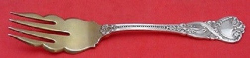 Saint James By Tiffany Sterling Silver Pastry Fork Goldwashed Wavy tines 6"