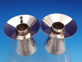 Kalo Sterling Silver Candlestick Pair Handwrought #C11 2 3/4" x 3" (#9256)