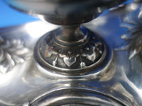 Coin Silver Double Inkwell with Bust of Women & Acanthus Leaves c. 1840 (#6177)